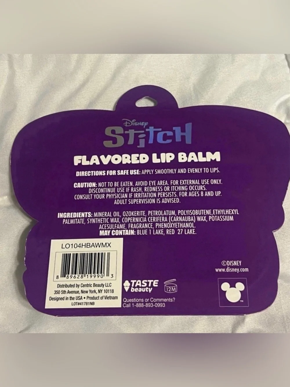 Disney Stitch 2-Pack Lip Balms in Pink and Purple